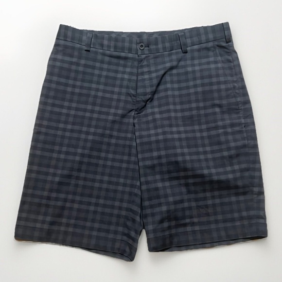 Nike Golf Dri-fit Plaid Black and Grey Shorts sz 34 EUC - Picture 1 of 7